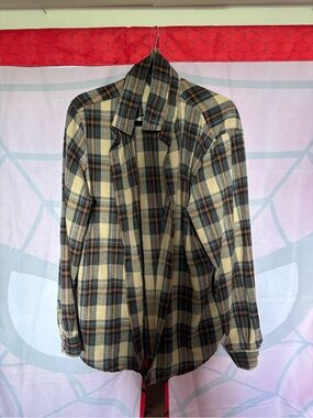 SHEIN Beige, Black & Brown Plaid Lightweight Shirt Jacket